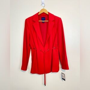 NWT DONCASTER COLLECTION CLASSIC RED WAISTED DRAWSTRING BLAZER
